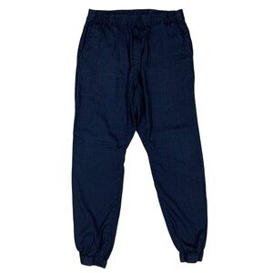 Urban Research Sonny Label Navy Linen Blend Jogger Pants Large Elastic Waist Men